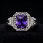 Zarkoon Kataila Purple Stone Premium Silver Ring for Men