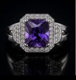 Zarkoon Kataila Purple Stone Premium Silver Ring for Men - Image 2