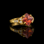 Kite Cut Red Gemstone Ring - Image 4